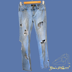 Lucky Brand Cate Skinny Girls Ripped Holes Light Wash Jeans Size 16